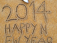 „happy new year 2014“  – St. Kilda beach, Dunedin, NZ